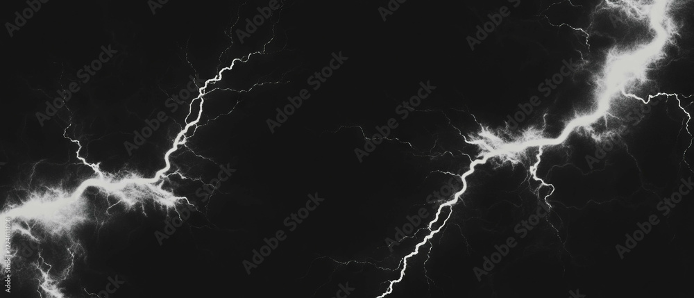 Poster Striking lightning frame overlay with symmetrical design on dark background