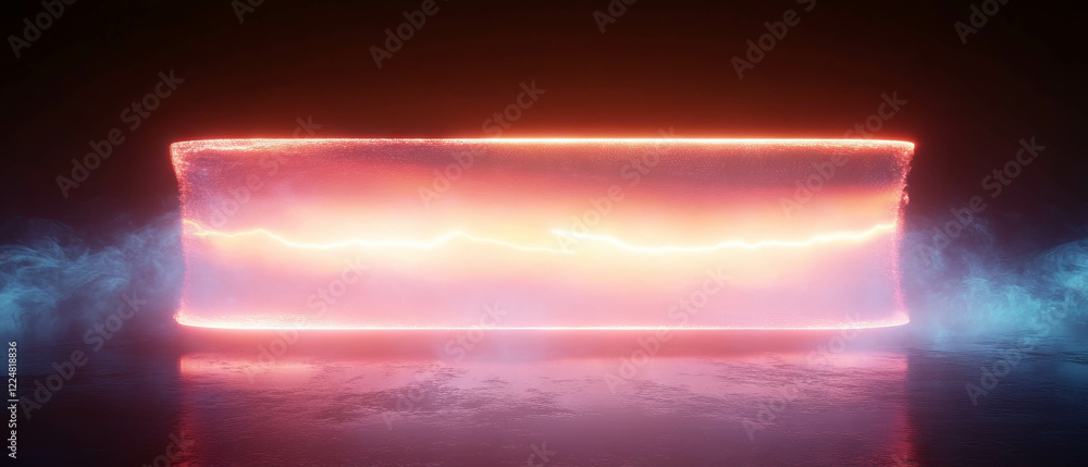 Aufkleber Stunning lightning frame with vibrant colors and three-dimensional texture on dark background