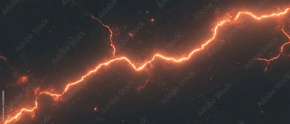 Poster Lightning frame overlay texture with soft edges and subtle glow against black background