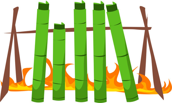 Lemang illustration. Eid food.