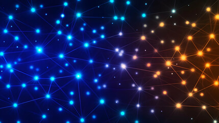 Abstract Background Forms an Interconnected Network with Glowing Nodes and Lines Seamlessly