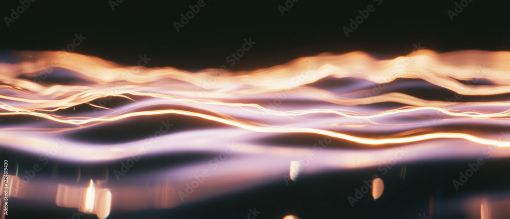 Poster mysterious electric glow with lightning texture on a dark background