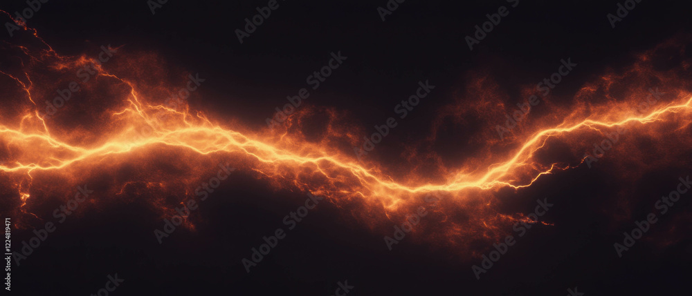 Aufkleber intense lightning frame with warm tones and fiery atmosphere in a black background