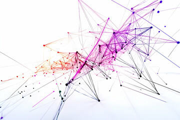 Naklejka premium Abstract Background Shows Interconnected Lines and Nodes Creating a Complex Network Design