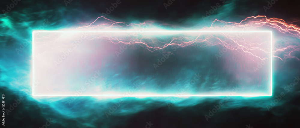Poster dynamic blue lightning overlay texture with electric discharge in a dark environment