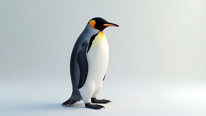 Fototapeta premium realistic 3d penguin minimalist background