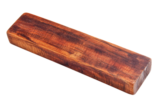 Isolated Dark Grain Wood Block Rectangle Shape