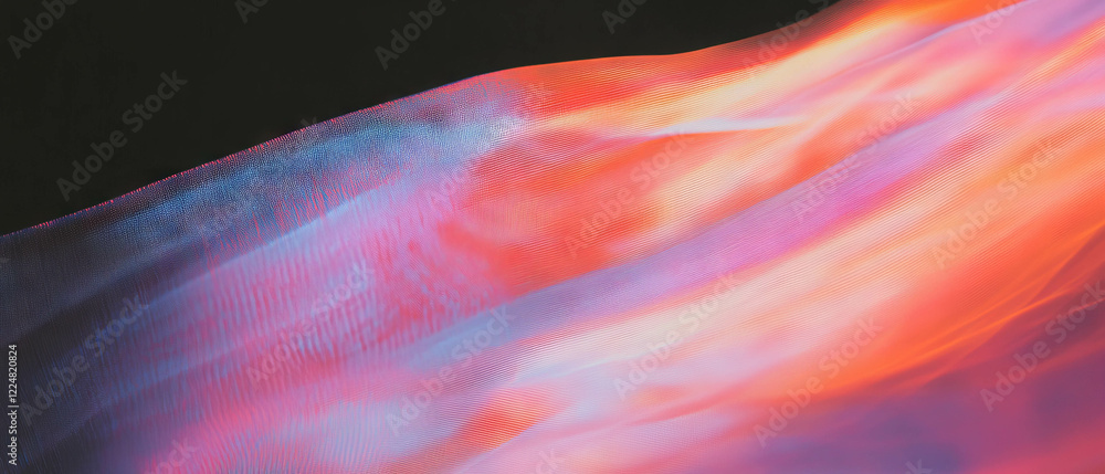 Poster Dynamic line texture overlay creating energetic patterns against a black background