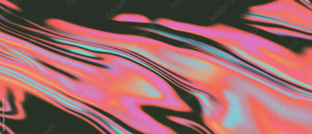 Poster Diverging line texture with expanding effect creating an open look on a black background