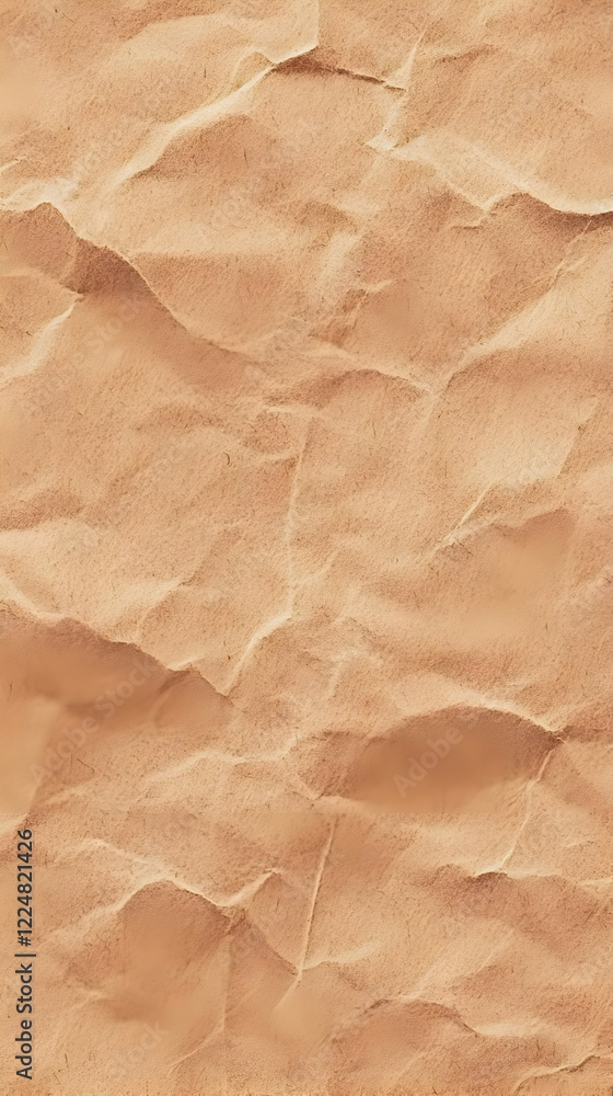 Aufkleber crumpled light brown paper texture background forms abstract wrinkled pattern