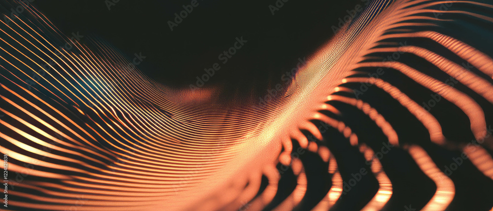 Leinwandbilder geometric line texture creating structured shapes against a dark background