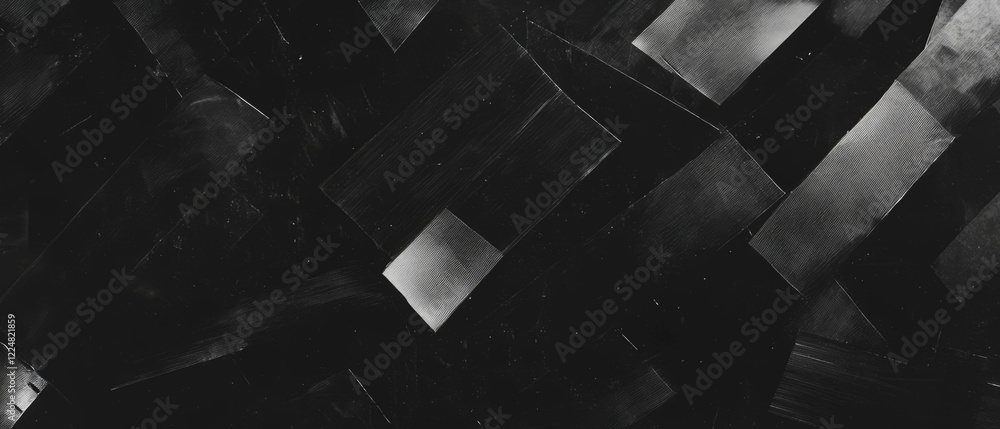 Poster Geometric line texture overlay creating dynamic shapes against a dark background
