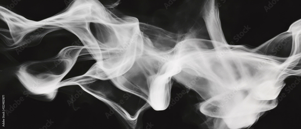 Poster Abstract line patterns creating a textured design on a black background