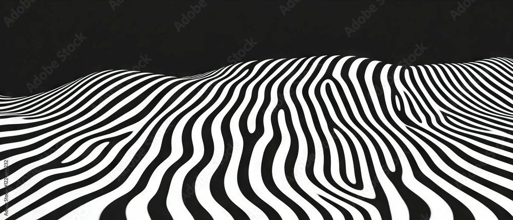 Poster monochrome line texture creating a classic design against a black background