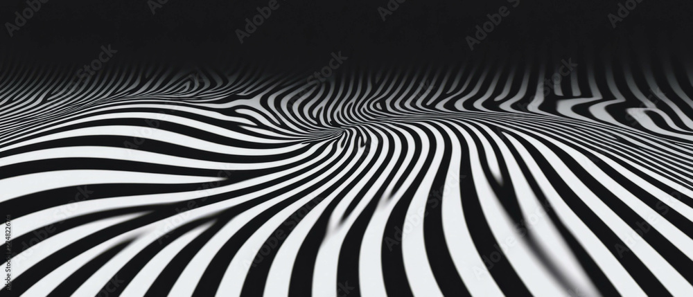 Poster Mesmerizing spiral lines create a captivating texture against a black background