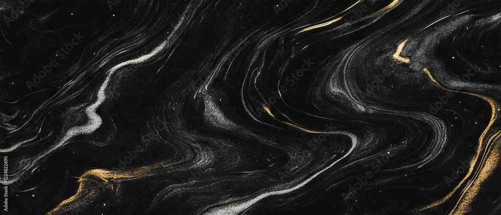 Poster Mesmerizing line texture with spirals and swirling patterns against a black background