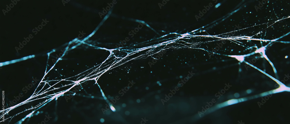 Poster Line texture overlay with thin patterns and delicate details on a black background
