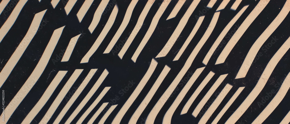 Aufkleber Dynamic black background with zig-zag line texture creates striking visual depth