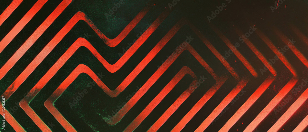 Aufkleber Dynamic line texture with zig-zag and sharp angles on a dark background captures attention