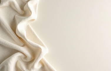 Light and airy background featuring soft linen fabric with a natural texture and neutral tones