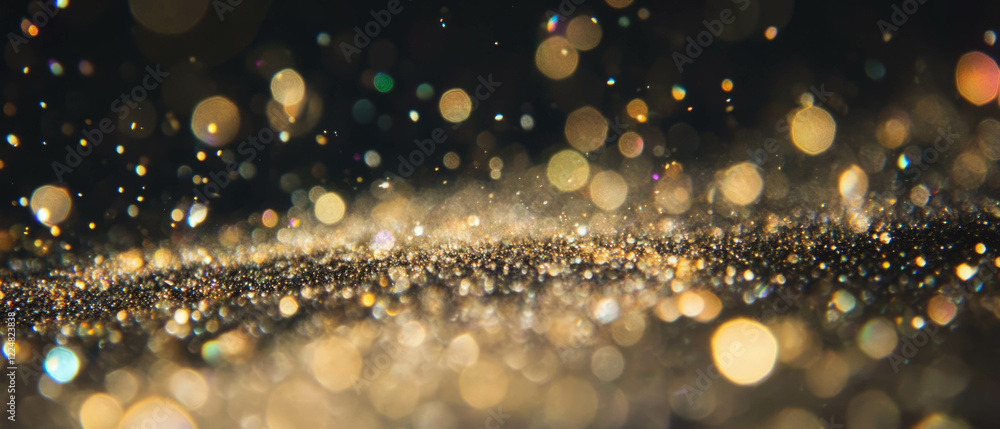 Fototapete macro close-up of sparkly dust with intricate details on a dark background