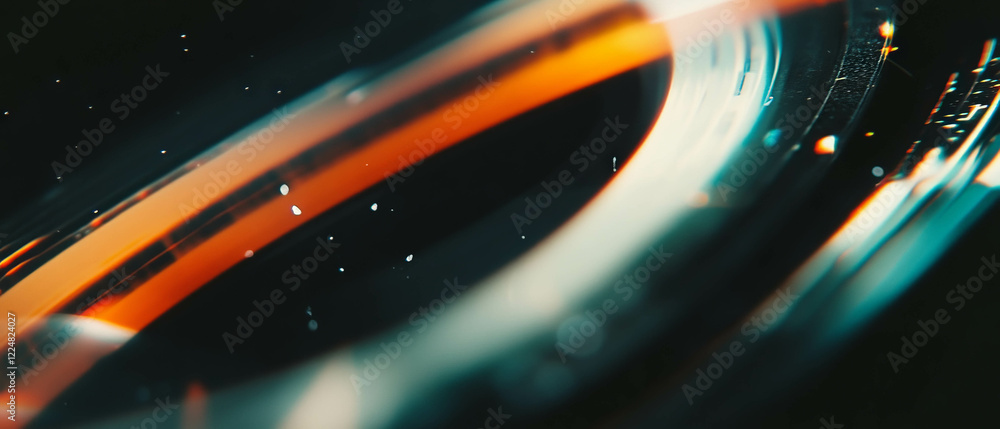 Poster exploring macro textures of film grain with vibrant colors and close-up details
