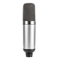 Isolated Silver Studio Condenser Microphone
