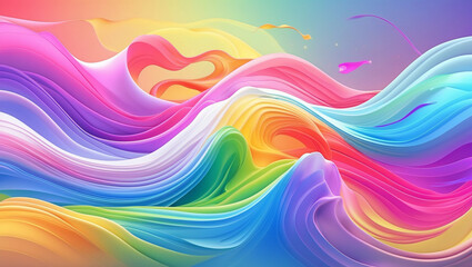 Obraz premium Vibrant single-line wave with a white backdrops