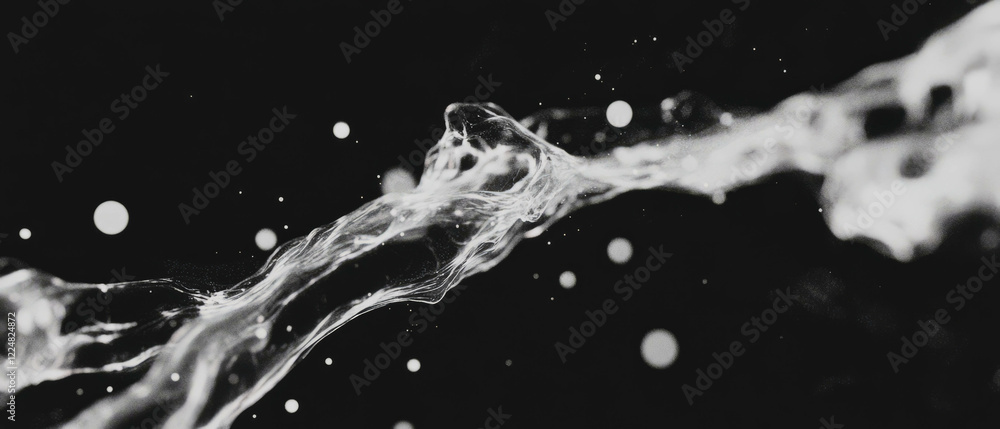Poster organic spark flow showcasing fluid movement against a dark backdrop