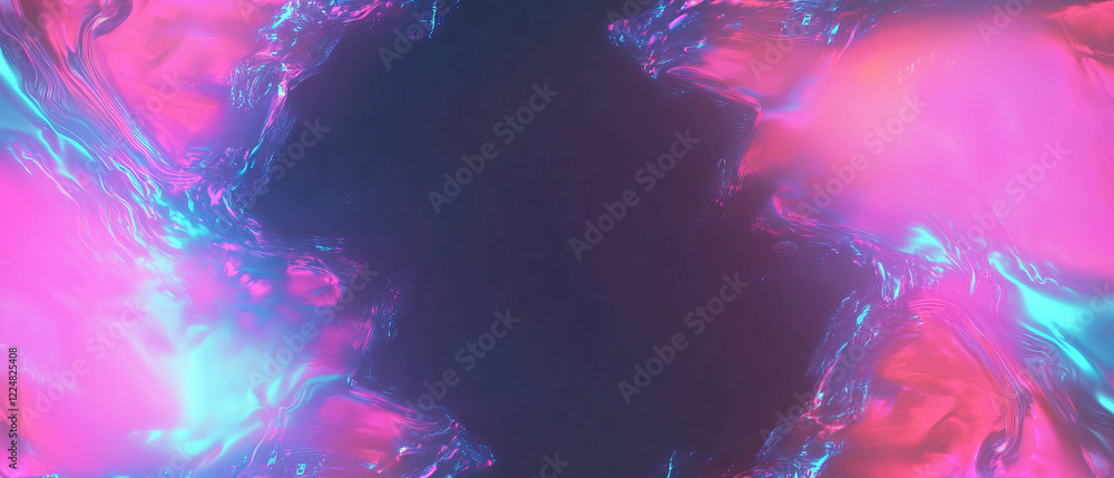 Aufkleber vibrant neon frame texture with glowing effects on dark background in dynamic design
