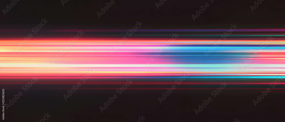 Poster Vibrant neon gradient texture with smooth transitions on a black background