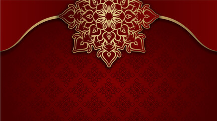 Arabesque luxury background  round gold decoration