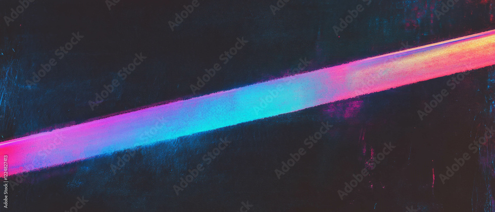 Poster neon light overlay creating an engaging texture on a black background