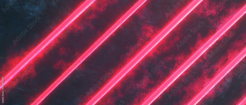 Aufkleber vibrant neon lines create dynamic patterns against a textured black background