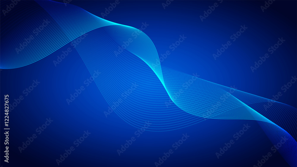 Fototapete geometric curved lines in gradient forming dynamic futuristic abstract flow patterns