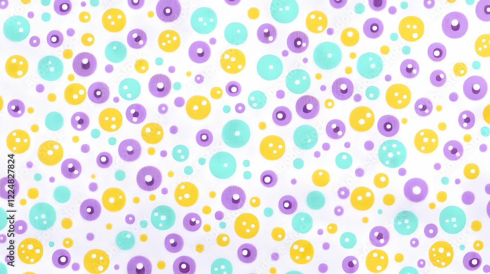 Aufkleber colorful polka dot pattern creates a vibrant and playful background design with various sized dots.