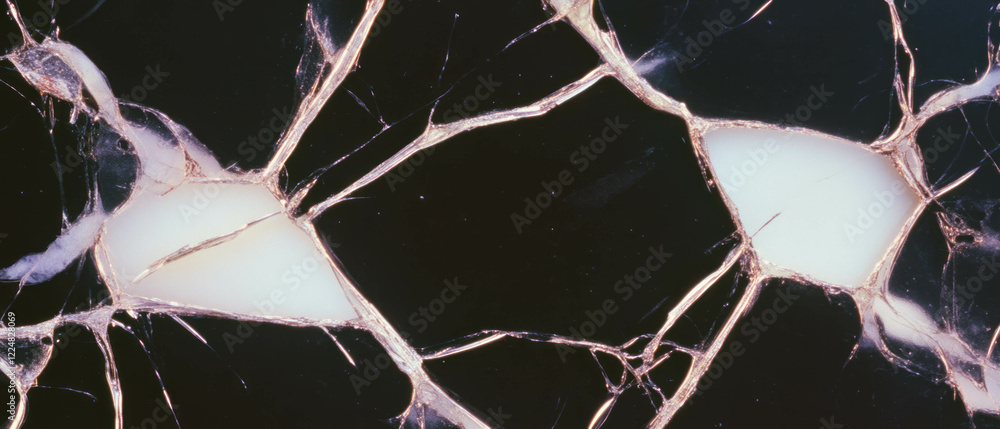 Poster overlay texture of an old tv screen with visible cracks and physical damage on a dark background