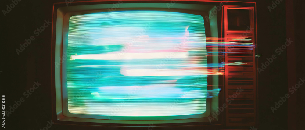 Poster old television screen texture with light and shadow on a black background