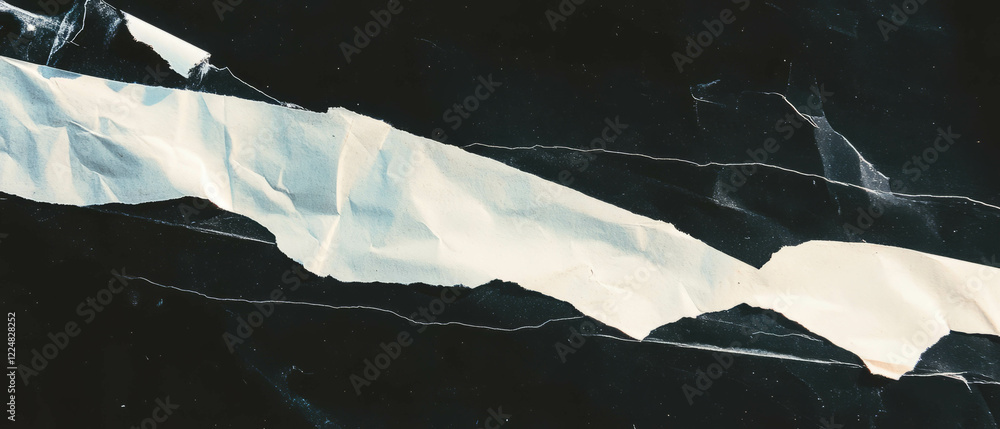 Poster overlay texture showcasing handmade paper with deckled edges on a black background