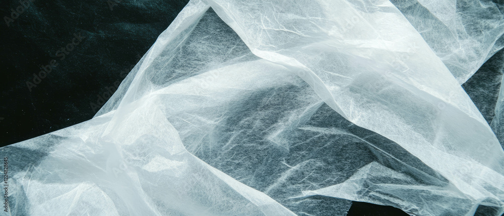 Poster natural paper texture with fibers overlaying black background complemented by clear areas