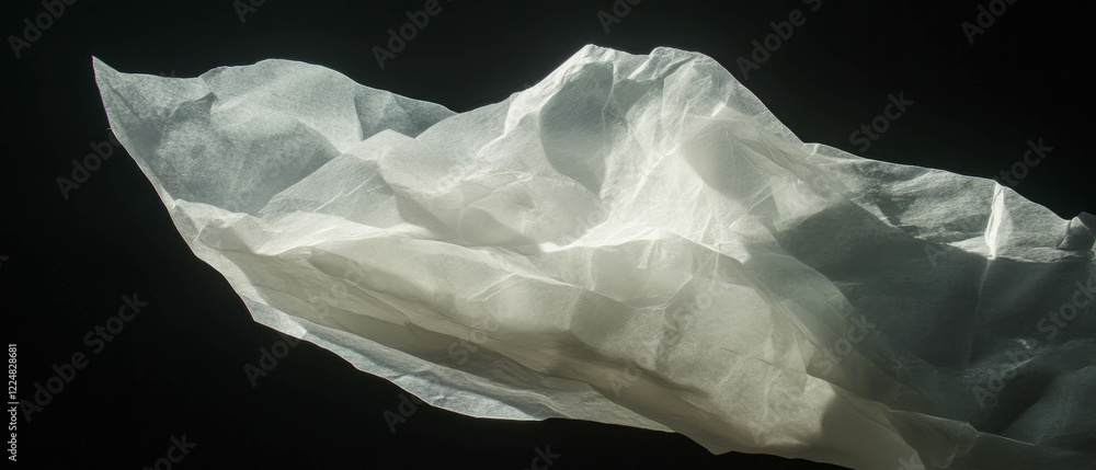 Poster overlay texture of paper showing visible fibers against a black background
