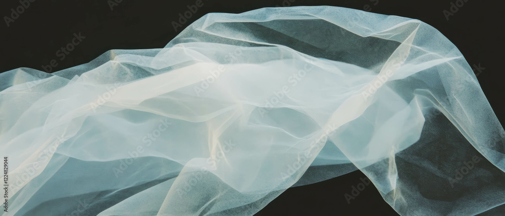 Poster Overlay texture of partially transparent paper layers showcasing subtle depth on black background
