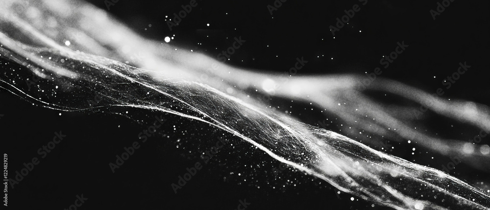 Aufkleber Sparkling layers of partially transparent texture creating depth against a black background