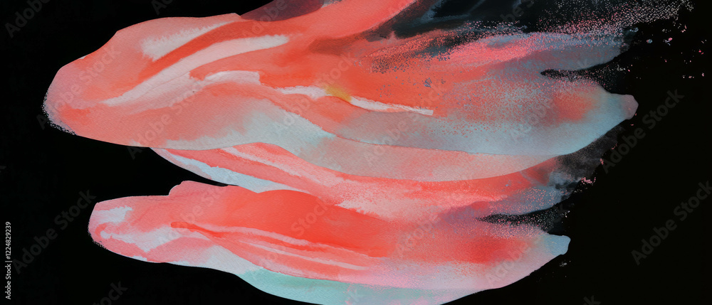 Aufkleber partially transparent watercolor layers create texture and depth against a black background