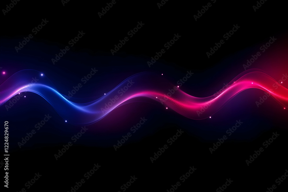 Poster abstract background with glowing wavy lines and particles creates dynamic visual