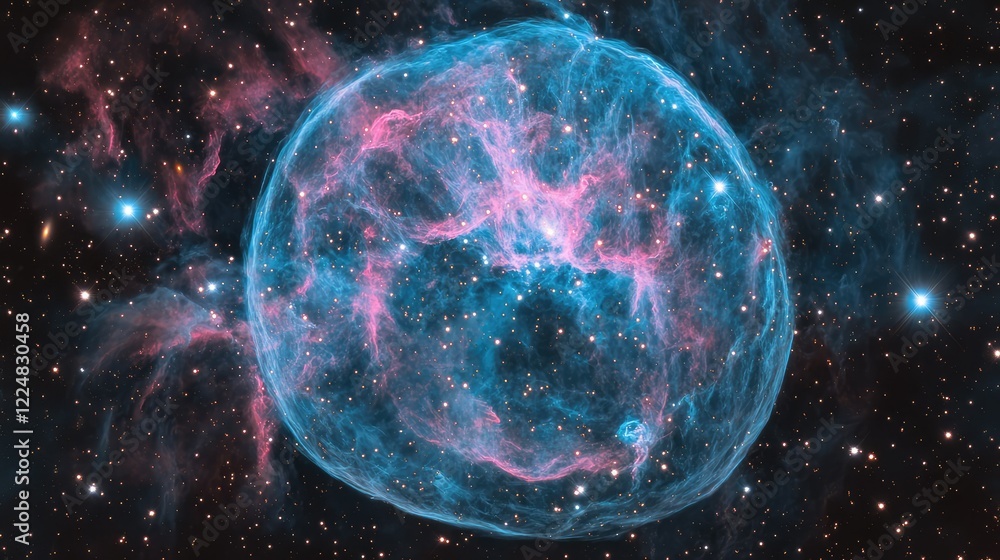 Poster stunning view of a celestial nebula in deep space highlighting vibrant colors and intricate structur