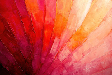 Vibrant red and yellow abstract painting with layers of texture and jagged shapes, creating a dynamic and energetic composition.