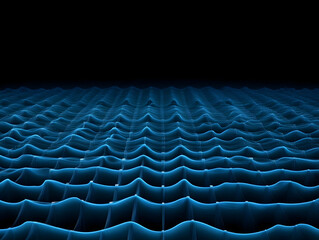 Naklejka premium Abstract Blue Wavy Pattern Creates a Mesmerizing Visual Effect on a Dark Background.