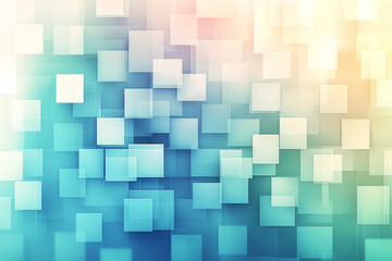 Abstract teal and beige overlapping squares.