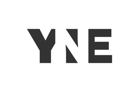 YNE logo design. Initial letter Y N E bold font style for tech startups, consulting, corporate branding. Creative company name, headlines typography identity, trendy logotype.